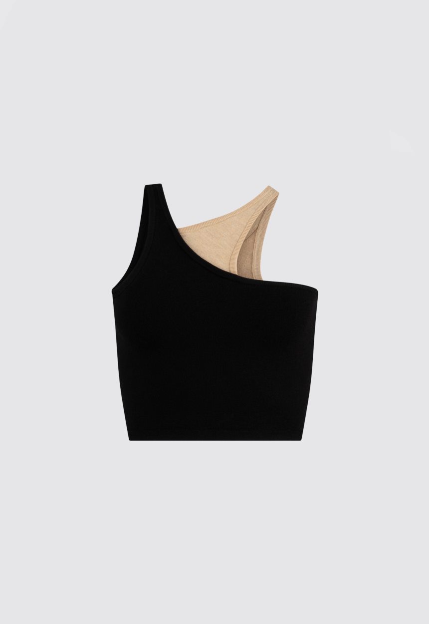 Jac + Jack NAGNATA Retro Tank - Black/ Sandstone